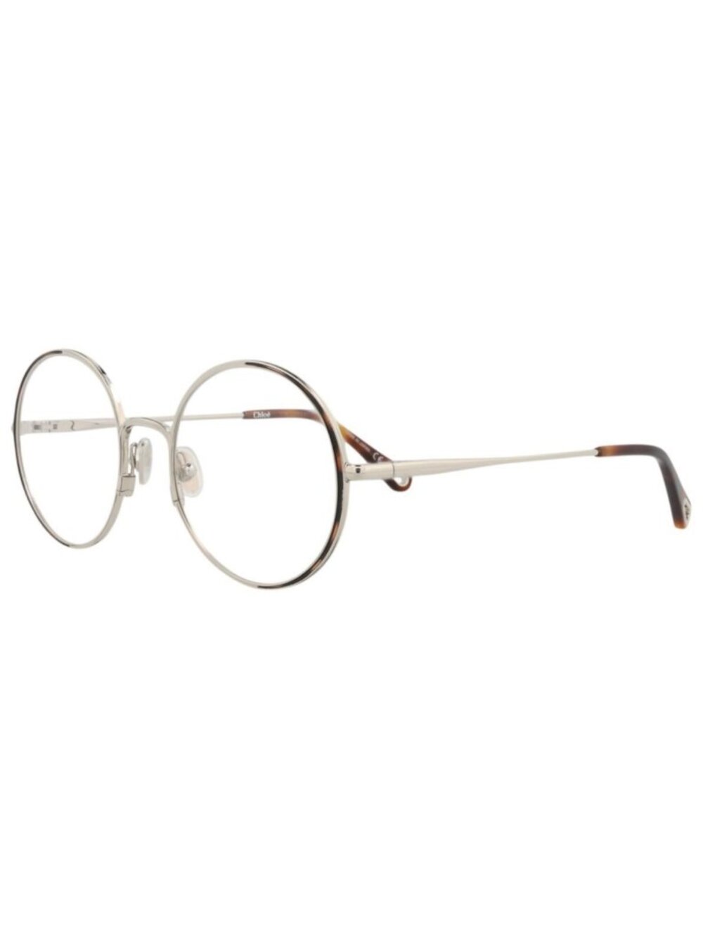 New Chloé Womens Round/Oval Silver Silver Transparent Fashion Designer Eyeglasse